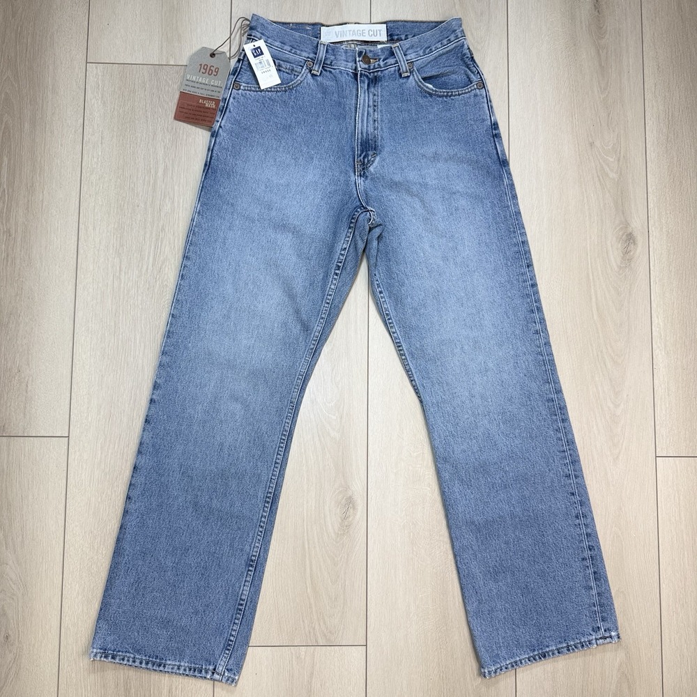 VTG Y2K Gap 1969 Vintage Cut Womens 28x30 Blue Straight Jeans NWT USA Denim